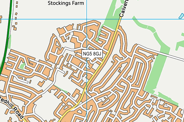 NG5 8GJ map - OS VectorMap District (Ordnance Survey)