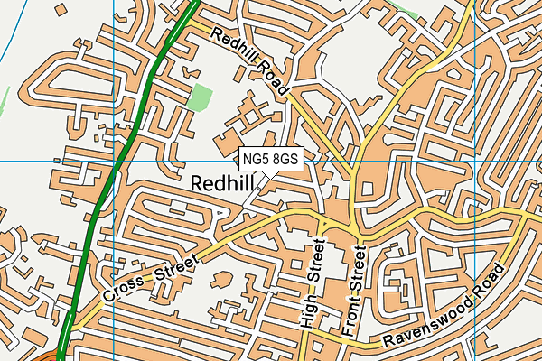 NG5 8GS map - OS VectorMap District (Ordnance Survey)