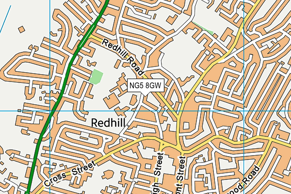 NG5 8GW map - OS VectorMap District (Ordnance Survey)