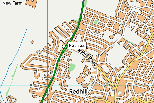 NG5 8GZ map - OS VectorMap District (Ordnance Survey)