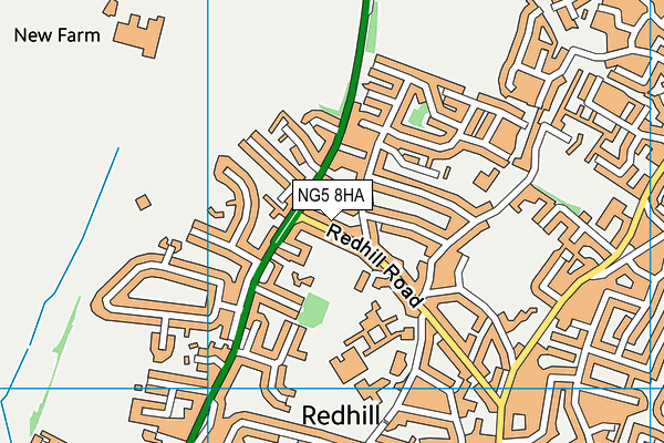 NG5 8HA map - OS VectorMap District (Ordnance Survey)