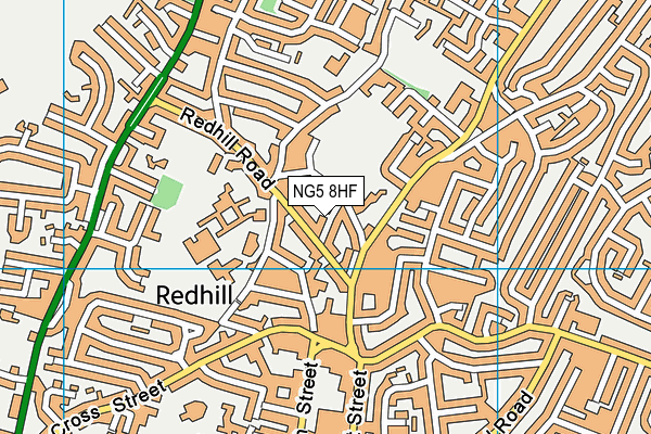 NG5 8HF map - OS VectorMap District (Ordnance Survey)