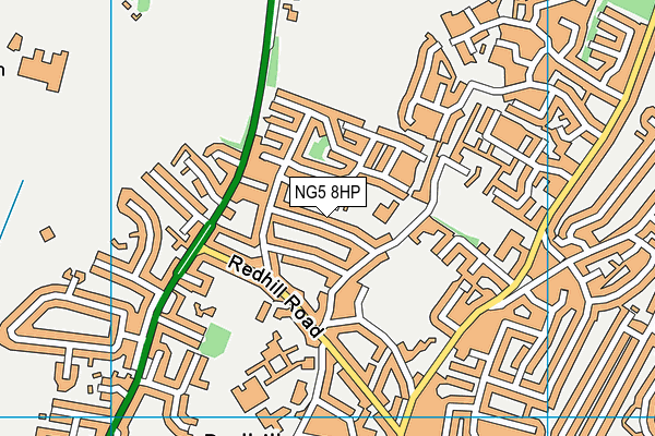 NG5 8HP map - OS VectorMap District (Ordnance Survey)