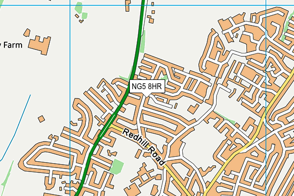 NG5 8HR map - OS VectorMap District (Ordnance Survey)