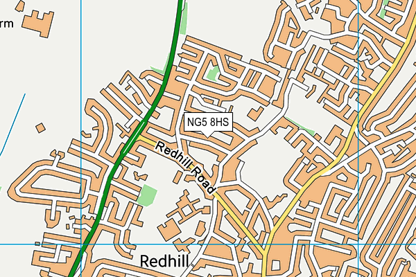 NG5 8HS map - OS VectorMap District (Ordnance Survey)