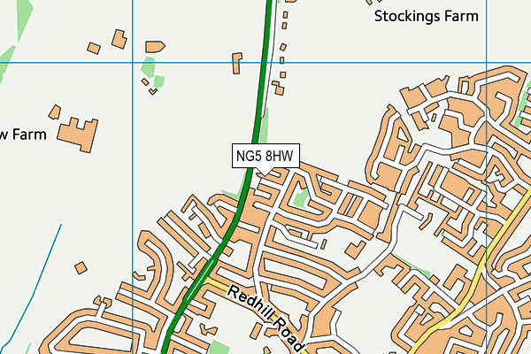 NG5 8HW map - OS VectorMap District (Ordnance Survey)