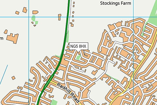 NG5 8HX map - OS VectorMap District (Ordnance Survey)