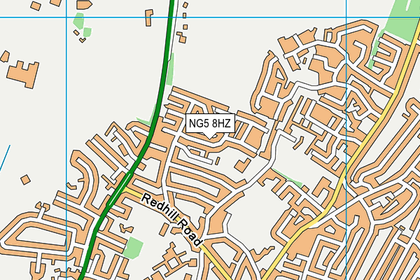 NG5 8HZ map - OS VectorMap District (Ordnance Survey)