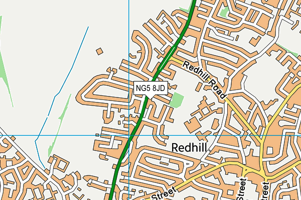 NG5 8JD map - OS VectorMap District (Ordnance Survey)