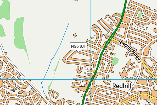 NG5 8JF map - OS VectorMap District (Ordnance Survey)