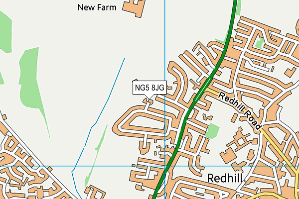 NG5 8JG map - OS VectorMap District (Ordnance Survey)