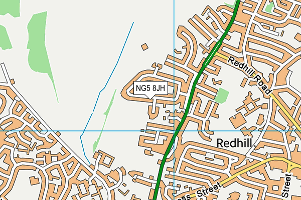 NG5 8JH map - OS VectorMap District (Ordnance Survey)