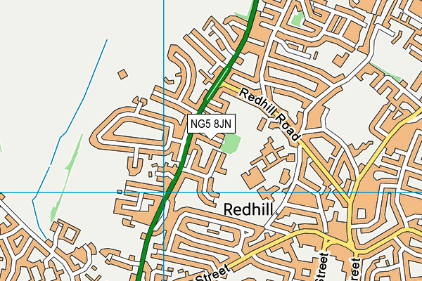 NG5 8JN map - OS VectorMap District (Ordnance Survey)