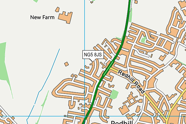 NG5 8JS map - OS VectorMap District (Ordnance Survey)