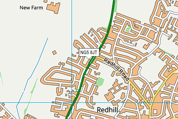 NG5 8JT map - OS VectorMap District (Ordnance Survey)