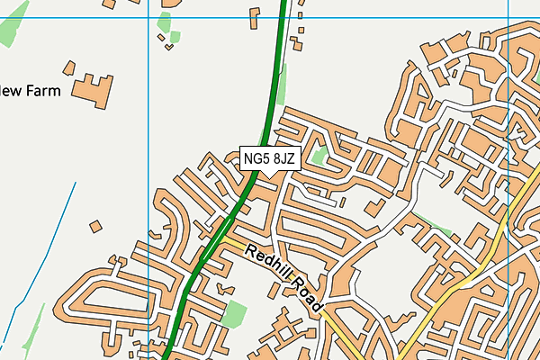 NG5 8JZ map - OS VectorMap District (Ordnance Survey)