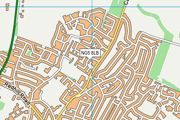 NG5 8LB map - OS VectorMap District (Ordnance Survey)