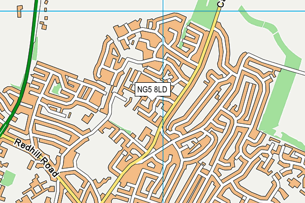 NG5 8LD map - OS VectorMap District (Ordnance Survey)