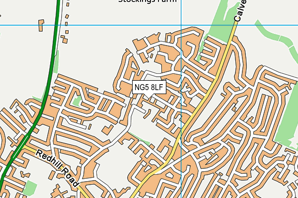 NG5 8LF map - OS VectorMap District (Ordnance Survey)