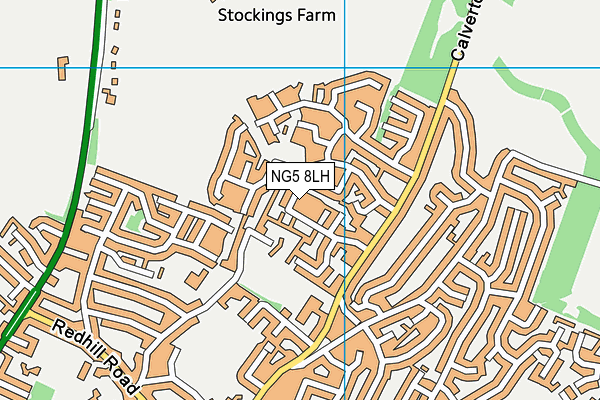 NG5 8LH map - OS VectorMap District (Ordnance Survey)