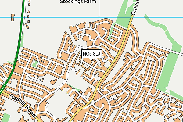 NG5 8LJ map - OS VectorMap District (Ordnance Survey)