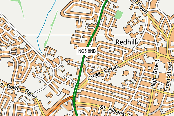 NG5 8NB map - OS VectorMap District (Ordnance Survey)