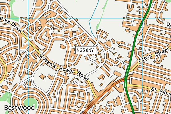NG5 8NY map - OS VectorMap District (Ordnance Survey)