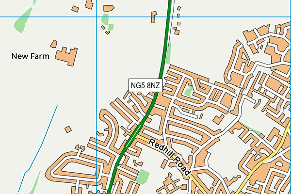 NG5 8NZ map - OS VectorMap District (Ordnance Survey)