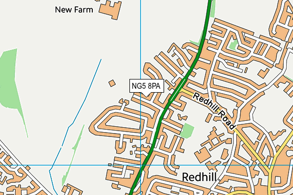 NG5 8PA map - OS VectorMap District (Ordnance Survey)