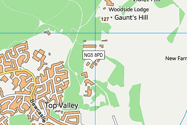 Bestwood Lodge Fire Headquarters map (NG5 8PD) - OS VectorMap District (Ordnance Survey)