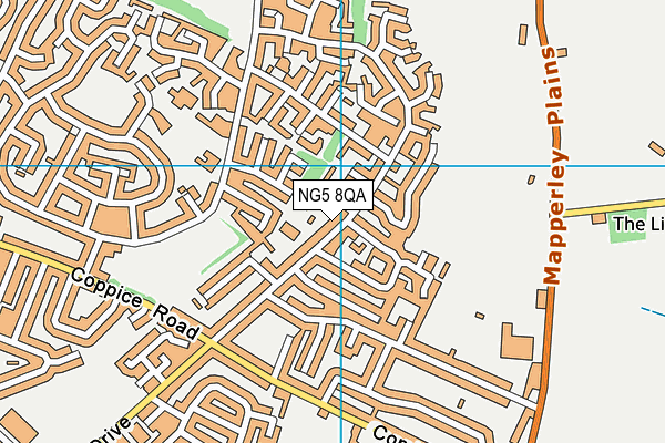 NG5 8QA map - OS VectorMap District (Ordnance Survey)