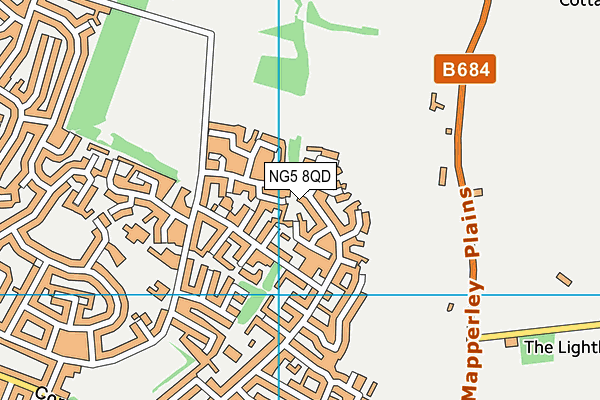 NG5 8QD map - OS VectorMap District (Ordnance Survey)
