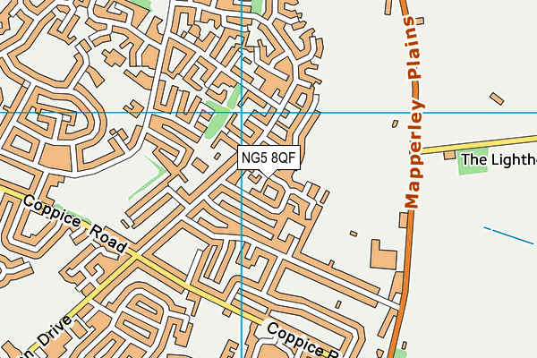 NG5 8QF map - OS VectorMap District (Ordnance Survey)