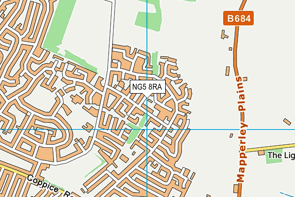 NG5 8RA map - OS VectorMap District (Ordnance Survey)