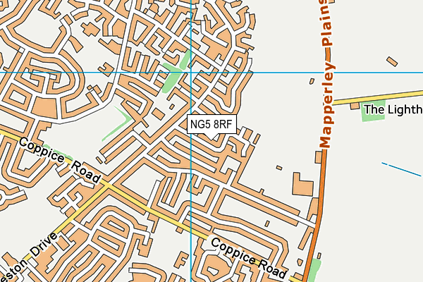 NG5 8RF map - OS VectorMap District (Ordnance Survey)