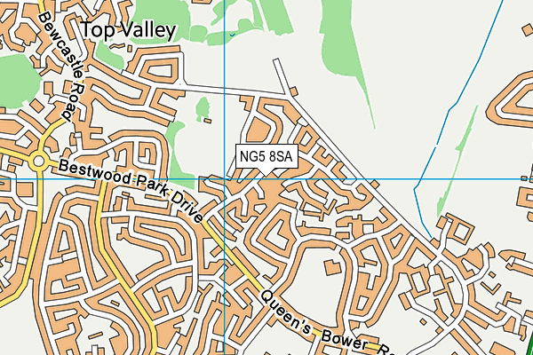 NG5 8SA map - OS VectorMap District (Ordnance Survey)