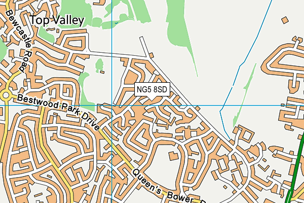 NG5 8SD map - OS VectorMap District (Ordnance Survey)