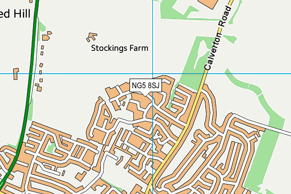 NG5 8SJ map - OS VectorMap District (Ordnance Survey)