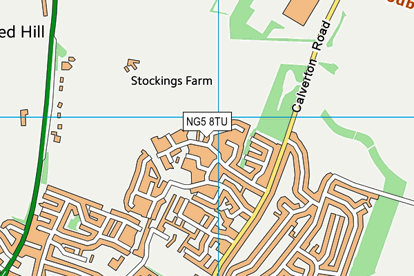 NG5 8TU map - OS VectorMap District (Ordnance Survey)