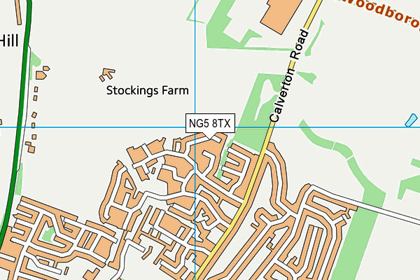 NG5 8TX map - OS VectorMap District (Ordnance Survey)