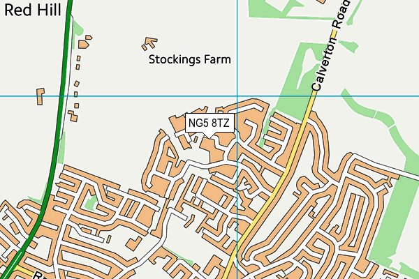 NG5 8TZ map - OS VectorMap District (Ordnance Survey)