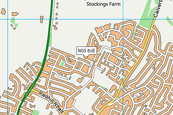 NG5 8UE map - OS VectorMap District (Ordnance Survey)