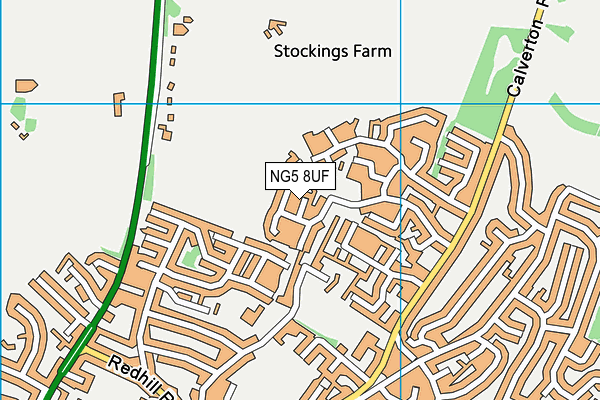 NG5 8UF map - OS VectorMap District (Ordnance Survey)