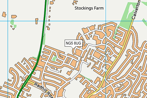 NG5 8UG map - OS VectorMap District (Ordnance Survey)