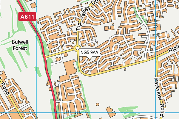 NG5 9AA map - OS VectorMap District (Ordnance Survey)