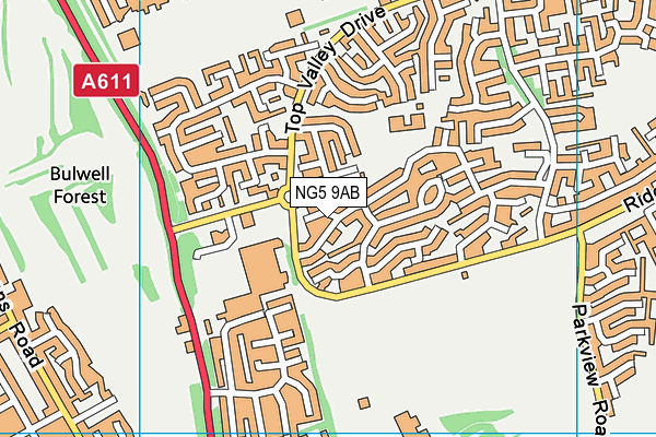 NG5 9AB map - OS VectorMap District (Ordnance Survey)