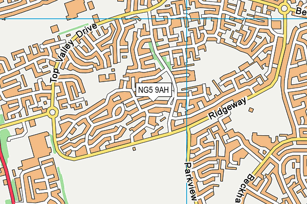 NG5 9AH map - OS VectorMap District (Ordnance Survey)