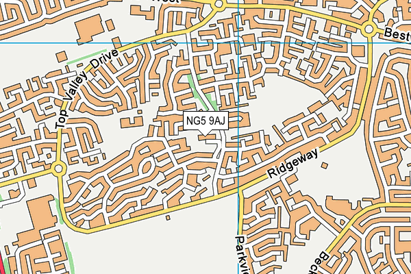NG5 9AJ map - OS VectorMap District (Ordnance Survey)