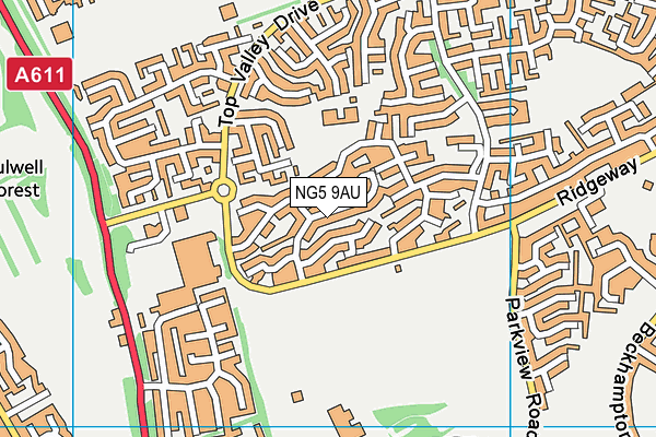 NG5 9AU map - OS VectorMap District (Ordnance Survey)