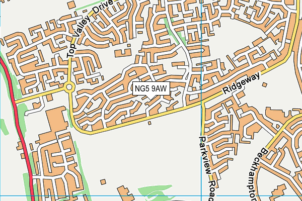 NG5 9AW map - OS VectorMap District (Ordnance Survey)